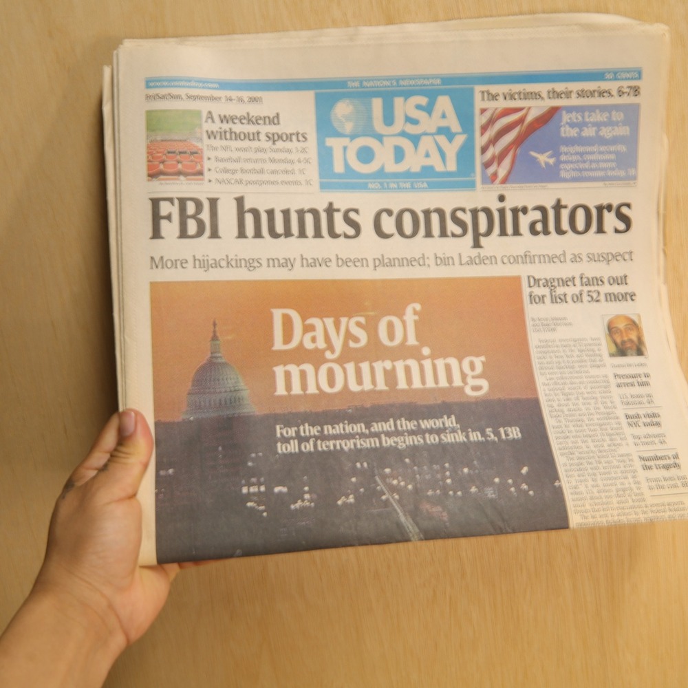 USA TODAY September 14-16 2001 Newspaper 9/11 Aftermath FBI Hunts Conspirators